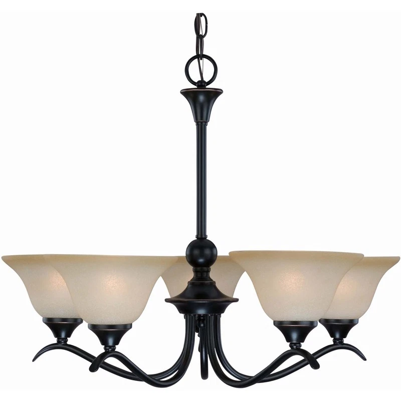 Lámpara de araña de 5 luces de bronce frotado con aceite #127547 Foto 1 de 1