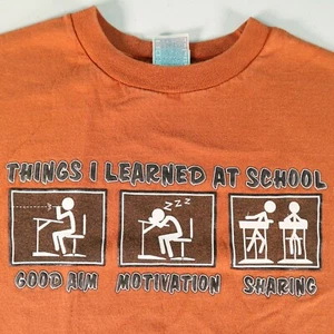 Vintage Humorous Funny T Shirt Tee Size S - Things I Learned at School - Picture 1 of 3