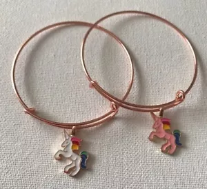 Pulsera expandible con dije unicornio rosa/blanco - Imagen 1 de 5