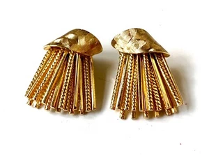 HERMOSO - Vintage 1960 GRANDE para Chr. Pendientes de clip Dior, tono dorado FIRMADOS - Imagen 1 de 5