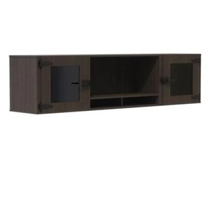 Mirella 72" Wall Mounted Hutch with Glass Doors in Southern Tobacco - Picture 1 of 3