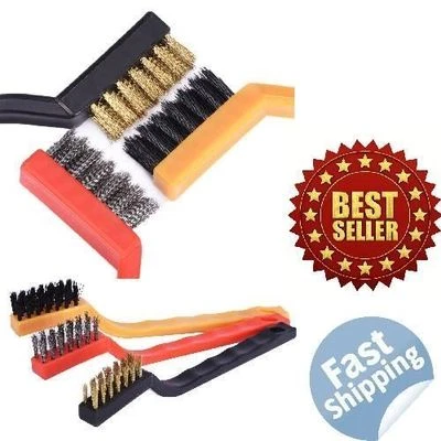 Welding Wire Nylon Brass Stainless steel Brush Set Cleaning Dust Slag Rust 12 pc - Image 1 of 4
