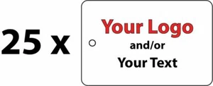 25 x Rectangular Custom Hang / Swing / Gift Tags - Picture 1 of 3