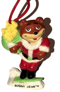 OOP Post Cereal Promo PVC Sugar Crisp Bear Snowboarding Santa Christmas Ornament - Picture 1 of 2