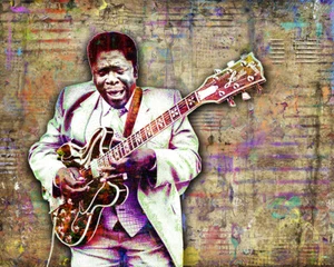 B.B. King Tribute Poster BB KING BLUES GUITAR LEGEND Druck kostenloser Versand USA - Bild 1 von 5