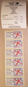 JERSEY JE02 FLAG COLLECTOR / LOCAL STRIPS WITH 'Peace & joy' OVERPRINT - Picture 1 of 2