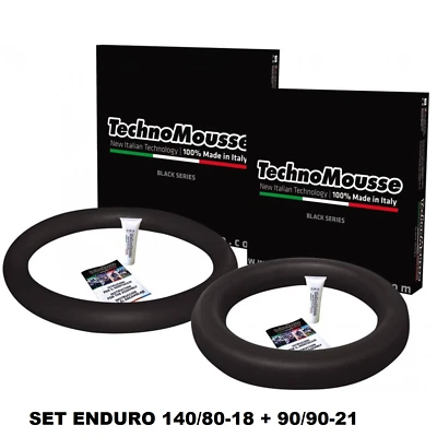 TECHNOMOUSSE COPPIA MOUSSE ENDURO 90/90/21 + 140/80/18 ANTIFORATURA PNEUMATICI