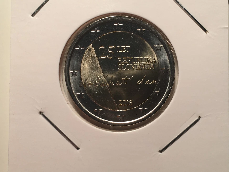 2 EURO SLOVENIE 2016 25 ANS INDEPENDANCE REPUBLIQUE COMMEMORATIVE NEUVE - Photo 1/1