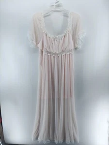 Romántico Camisón Vestido Mujer Talla XL Rosa Semi Transparente Manga Corta Mezcla Nylon - Imagen 1 de 12
