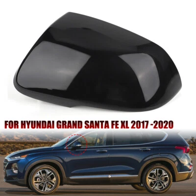 Cubierta de espejo retrovisor izquierdo XL negra brillante para Hyundai Santa Fe XL 2017-2020 Foto 1 de 4