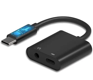 Earphone USB-C Headphone Adapter 3.5mm Jack Charger Port for Phones & Tablets - Picture 1 of 7