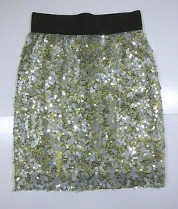 Robert Rodriguez Yellow Silver Black Sequin Mini Cocktail Skirt Women Size 6 - Picture 1 of 8