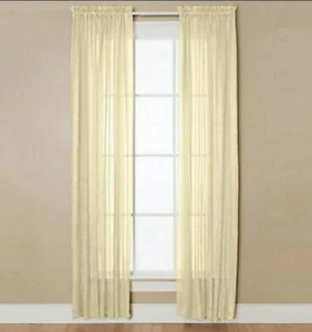 Aria 84-Inch Rod Pocket Sheer Window Curtain Panel in Ivory (Single) - Picture 1 of 1