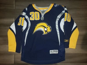 Vintage RBK Buffalo Sabres Ryan Miller #30 Blue Hockey Jersey Youth L/XL Sewn - Picture 1 of 2