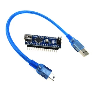 Nano V3.0 ATmega328P CH340 Microcontroller Soldered Pin Board Mini USB Cable - Picture 1 of 8