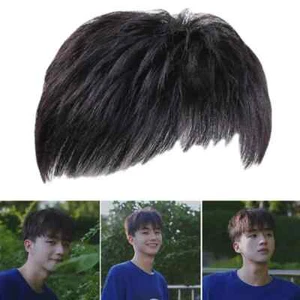 Synthetic Men Natural Fake Hairpiece Black False Hair Cover Effectively Cover... - Picture 1 of 9