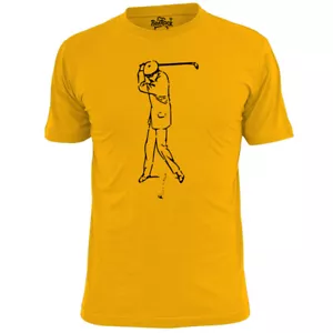 Mens Vintage Golfer Sketch T Shirt The Open Masters PGA Woods - Picture 1 of 3