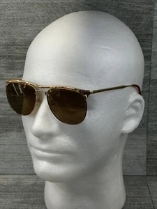 VTG Beau Monde Gold Etched Bronze Lens Sunglasses Mansfield 52/17-140 Tortoise - Picture 1 of 24