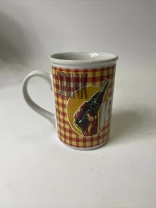 Rara taza de té de café a cuadros rojos y amarillos Coca-Cola de 14 oz bebida helada - Imagen 1 de 6