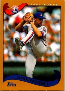 Javier Vazquez Topps 504 Monreal Expos 2002 Baseball Card