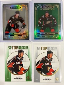 2022-23 UD Stature Jacob Perreault Green Variation /66 Base /399 SPA Top Rookies - Picture 1 of 2