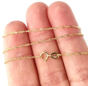9ct Gold Twisted Singapore Necklace Pendant Chain Stamped 375 - 24inch - 0.8mm - Picture 1 of 12