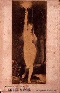 Vintage Kabinett Karte Foto Kunst sexy Frau Levin & Sohn San Francisco Kalifornien - Bild 1 von 2
