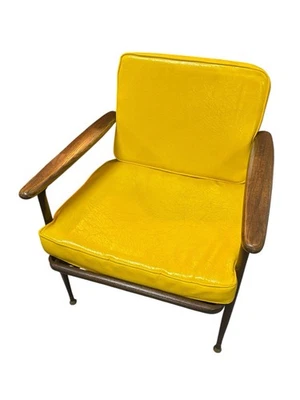 Silla vintage MCM Baumritter metal y madera PATIO sol porche con cojines años 60 Foto 1 de 4