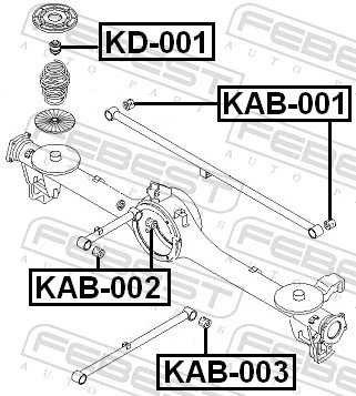 Für FEBEST KAB-001 KIA SPORTAGE REAR CROSS BAR SILENTBLOCK (199 - Bild 1 von 4