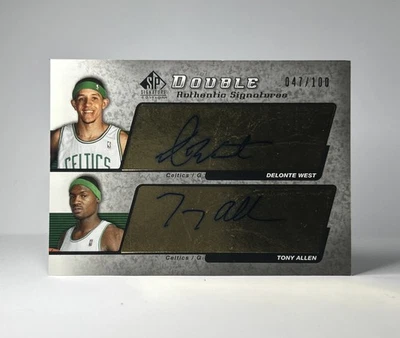2004-5 Sp Signature Ed Double Auto Gold RC Delonte West Tony Allen #AS2-DT /100 - Image 1 of 4