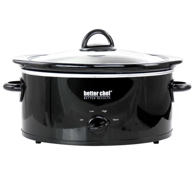 Better Chef 3 Quart Oval Slow Cooker with Removable Stoneware Crock in Black - Image 1 of 4