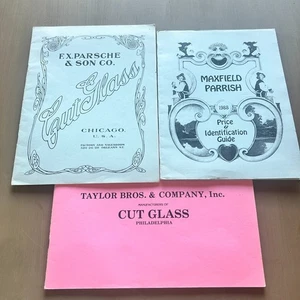 Lot of 3 Vintage Reference Booklets Cut Glass Catalogs Guides Maxfield Parrish - Picture 1 of 4
