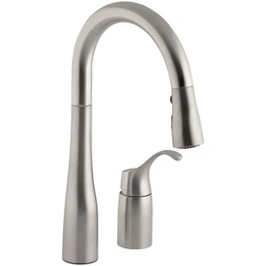 KOHLER Simplice Single-Handle Pull-Down Sprayer Kitchen Faucet in Vibrant - Picture 1 of 10