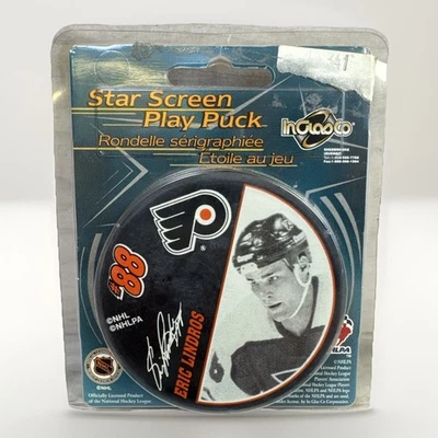 Eric Lindros InGlasco Estrella Pantalla Play Puck Foto Philly Flyers NHL Eslovaquia De Colección Foto 1 de 4