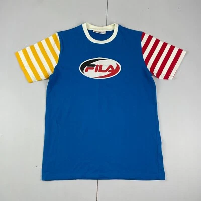 Camiseta FILA azul medio para hombre logotipo bordado regular - Imagen 1 de 4