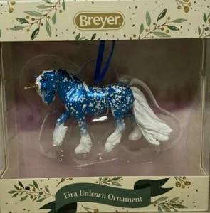 Breyer Horses 2021 Holiday Christmas Blue & White Unicorn Ornament Eira NIB - Picture 1 of 4