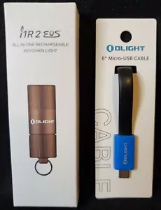 Olight - i1R 2 EOS Keychain Light - Desert Tan/6" Micro-USB Cable - New - Picture 1 of 2
