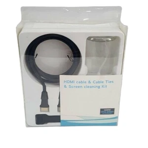 NEW HDMI Cable Kit With Cable Ties and Screen Cleaning - Picture 1 of 8