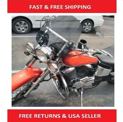 Parabrisas de humo de 19" para Harley Dyna Honda Suzuki Yamaha Kawasaki Foto 1 de 4