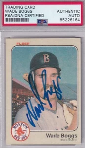 Wade Boggs PSA/DNA Rookie SIGNED CARD 1983 Fleer AUTOGRAPH RC HOF Boston Red Sox - Picture 1 of 1