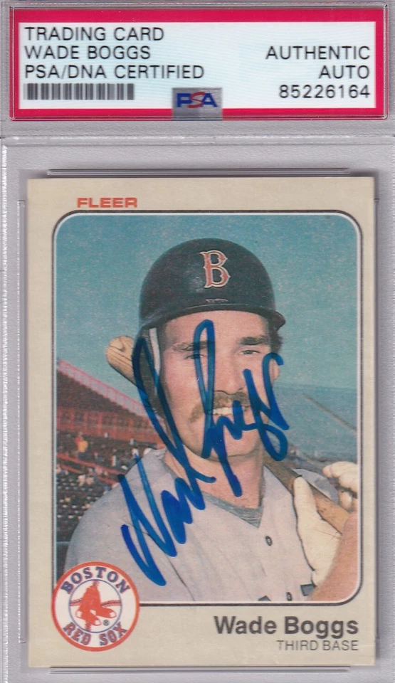Wade Boggs PSA/DNA Rookie SIGNED CARD 1983 Fleer AUTOGRAPH RC HOF Boston Red Sox - Image 1 of 1