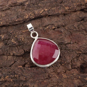 Natural Pink Ruby Pendant Gemstone 925 Sterling Silver Handmade Jewelry For Gift - Picture 1 of 5