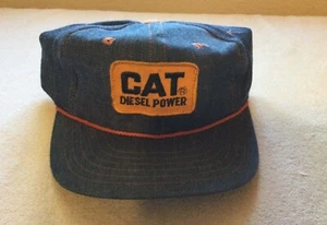 Vintage One Size Cat Diesal Power Denim Jean Hat - Picture 1 of 5