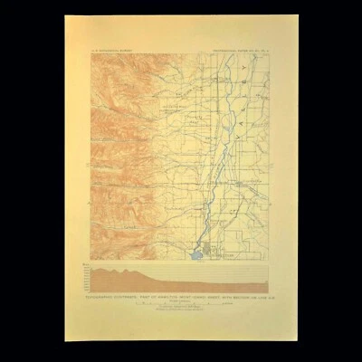 Antique HAMILTON Montana Map Topographic Ravalli County Corvillis Victor Vintage - Image 1 of 4