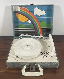 Vintage Imperial Party Time Child's Record Player Model 100 Needs Needle Rainbow - Picture 1 of 9
