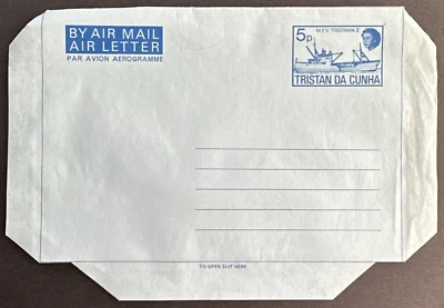 Tristan Da Cunha QEII Air Letter 5p M.F.V. Tristania II Unused Postal History C6 - Image 1 of 2