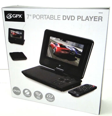 ¡NUEVO! GPX-Reproductor de DVD Portátil Pantalla LCD de 7" y Reproduce CD Control Remoto AV Cable Auriculares Foto 1 de 4