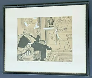 Original LUTE PEASE | Political Cartoon Illustration | 20th Century | PGB - Picture 1 of 6