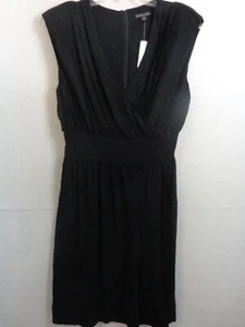 Brooks Brothers Dress Women's 16 Black Faux Wrap Sleeveless New With Tags - Picture 1 of 16