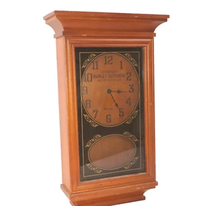 Bulova Wood 2003 Grandfather clock Harley Davidson wall hung 22"x13" - Picture 1 of 7